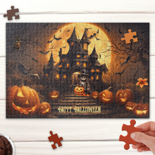 Grote Schattigee Happy Halloween spookhuis puzzel Legpuzzel