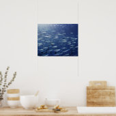 Grote school voor blauwkever poster (Keuken)