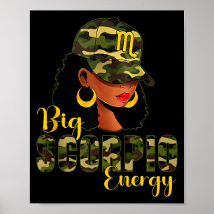 Grote Schorpioen Energie Camouflage Zwarte Vrouwen Poster