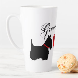 "Grote Schot!",Schotse Terrier/rode liefdeshart Latte Mok