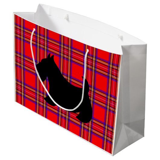 Grote Schotse Terriër Kerstcadeau Tas Large Cadeautasje (Achterkant Gekanteld)