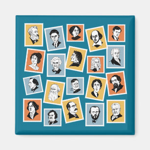 Grote schrijvers, dichters en toneelschrijvers op  magneet