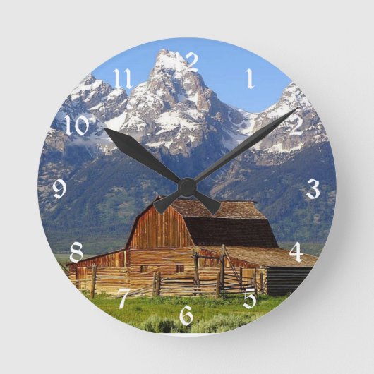 Grote Schuur Tetons Ronde Klok (Voorkant)