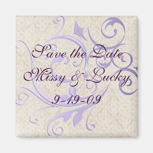 Grote Scroll Save the Date Magnet Magneet (Voorkant)