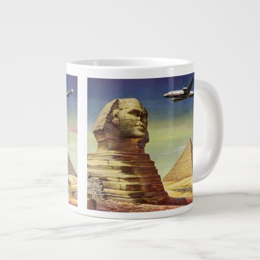 Grote Sfinx van Gizeh, Egyptische piramides Jumbo Mok (Voorkant rechts)