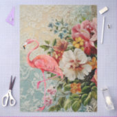 Grote Shabby Chic Roze Flamingo Bloemen Decoupage Tissuepapier (Craft)