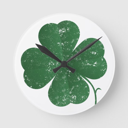 Grote Shamrock -  stijl Ronde Klok (Voorkant)