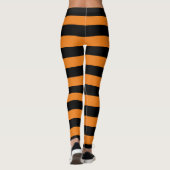 Grote Sinaasappel en zwarte strepen Halloween Leggings (Achterkant)