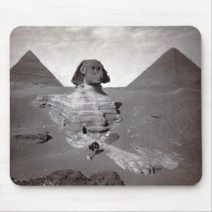 Grote sinaasappel van Giza Necropolis en Pyramiden Muismat