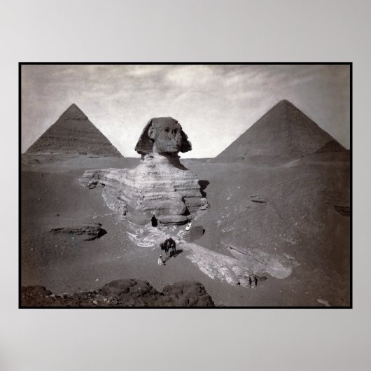 Grote sinaasappel van Giza Necropolis en Pyramiden Poster (Voorkant)