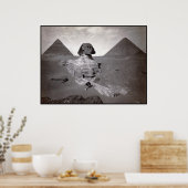 Grote sinaasappel van Giza Necropolis en Pyramiden Poster (Keuken)