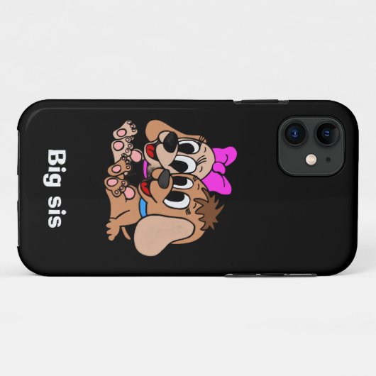 Grote sis, poodle puppy, sibling appreciday Case-Mate iPhone case (Achterkant (horizontaal))