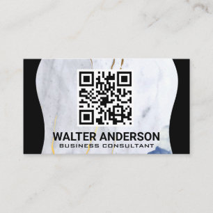 Grote Sjabloon QR-code   Marmer Gold Flakes Visitekaartje