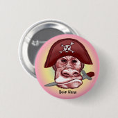 Grote Slechte Aap Piraat Ronde Button 5,7 Cm (Voorkant /achterkant)
