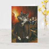 Grote Slechte Wolf Groeten Kaart (Gele Bloem)