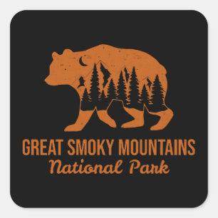 GROTE SMOKY MOUNTAINES NATIONAAL PARK VIERKANTE STICKER