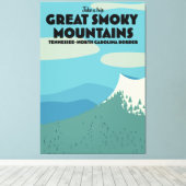Grote Smoky Mountains reisposter. Canvas Afdruk (Insitu (Houten vloer))