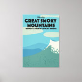 Grote Smoky Mountains reisposter. Canvas Afdruk (Voorkant)