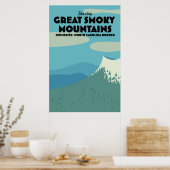 Grote Smoky Mountains reisposter. Poster (Keuken)