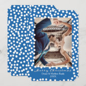 Grote sneeuwscooters op Nebulas Blue, kerstkaart (Voorkant / Achterkant)