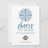 Grote sneeuwvlok Gelukkig Nieuwjaar - Blue Busines Feestdagenkaart (Voorkant)