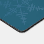 Grote sneeuwvlokken op Dark Blue Desk Mat (Hoek)
