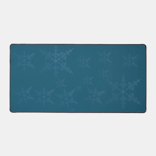 Grote sneeuwvlokken op Dark Blue Desk Mat (Voorkant)