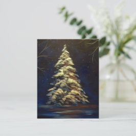 Grote Snowy Evergreen-Wenskaarten voor kerstmis Notitiekaartje