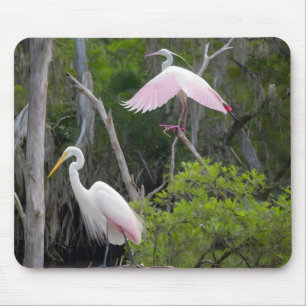 Grote spijt dominantie over Roseate Spoonbill. Muismat