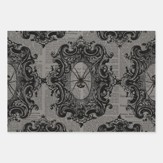 Grote spin op donkergrijs inpakpapier vel (Voorkant 3)