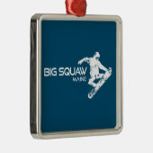 Grote Squaw Maine Snowboarder Metalen Ornament (Rechts)