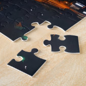 Grote stad bij nacht legpuzzel (Zijkant)