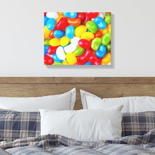 Grote stapel Snoep Jelly Beans Canvas Afdruk (Insitu (Slaapkamer))