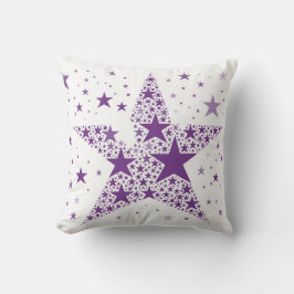 Grote ster gemaakt van kleine sterren in Violet Pa Kussen