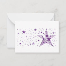Grote ster gemaakt van kleine sterren in Violet Pa Notitiekaartje