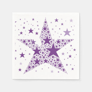 Grote ster gemaakt van kleine sterren in Violet Pa Servet