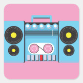 Grote stereo vierkante sticker (Voorkant)