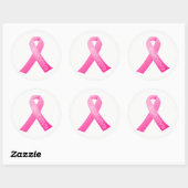 Grote Stickers-overleven roze lint Ronde Sticker (Vel)