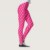 Grote Stippen met retro, Fuchsia en Pastel Roze Leggings (Rechts)