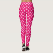 Grote Stippen met retro, Fuchsia en Pastel Roze Leggings (Achterkant)