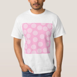 Grote Stippen Patroon. Bleek Roze en Snoep Roze. T-shirt