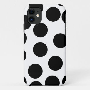 Grote Stippen. Zwart-wit patroon. iPhone 11 Hoesje