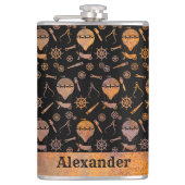 Grote stoampunk rosterballonnen Thema Aangepaste n Heupfles (Voorkant)