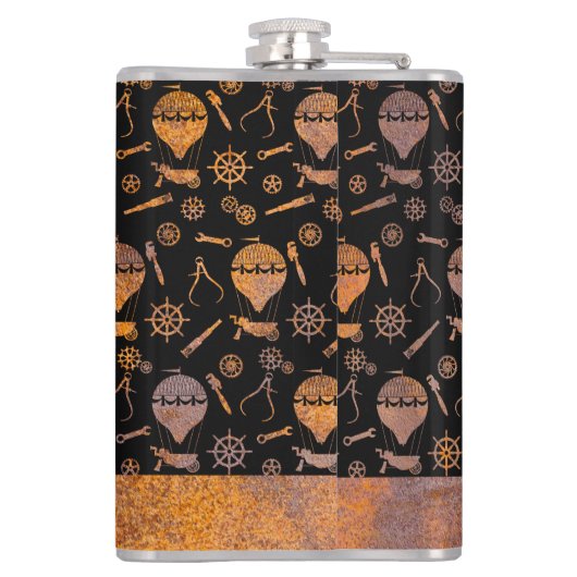 Grote stoampunk rosterballonnen Thema Aangepaste n Heupfles (Achterkant)