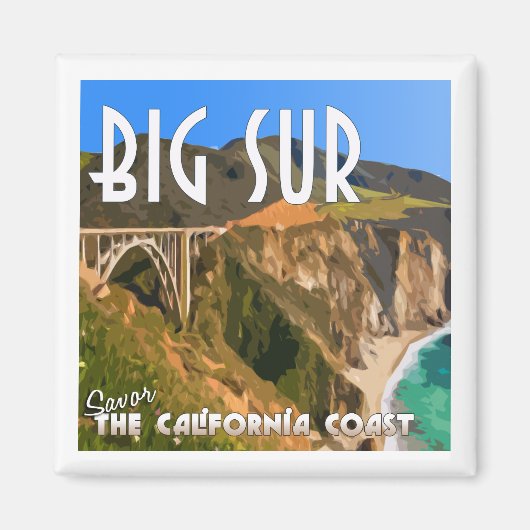 Grote Sur California Pacific Coast Highway Magneet (Voorkant)