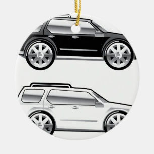 Grote SUV gestileerd met grote chroom Rims Vector Keramisch Ornament