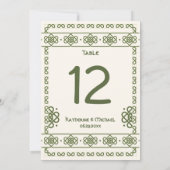 Grote Tafel Nummers met Groene Keltische Knopen Kaart (Achterkant)