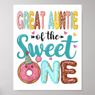 Grote tante van de lieve een 1e verjaardag meisje poster