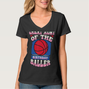 Grote tante van de verjaardag baller basketbal the t-shirt