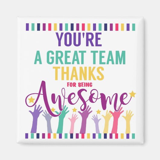 grote team bedankt voor geweldige zijn magneet (Voorkant)